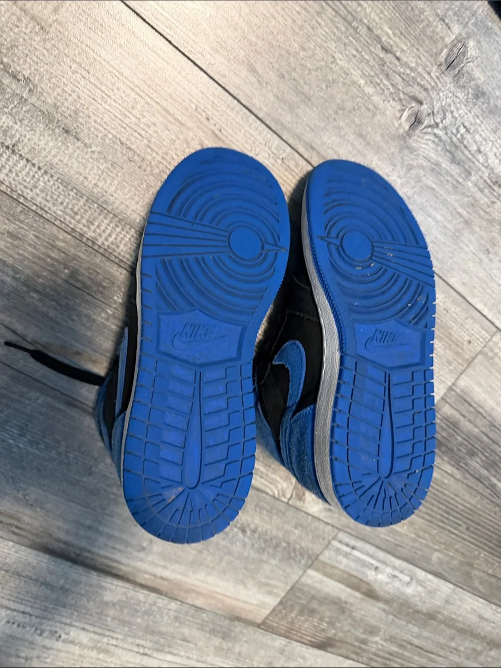 Nike Kids High-Top Sneakers in Black and Royal Blue